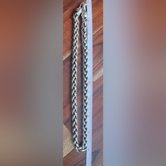 David Yurman Sterling Silver & 14k Gold 8mm Wide Wheat Chain Necklace 18” Long - Picture 6 of 8